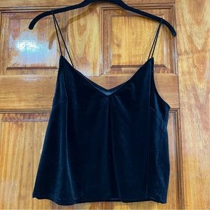 Kendall & Kylie Black Velvet Tank Top